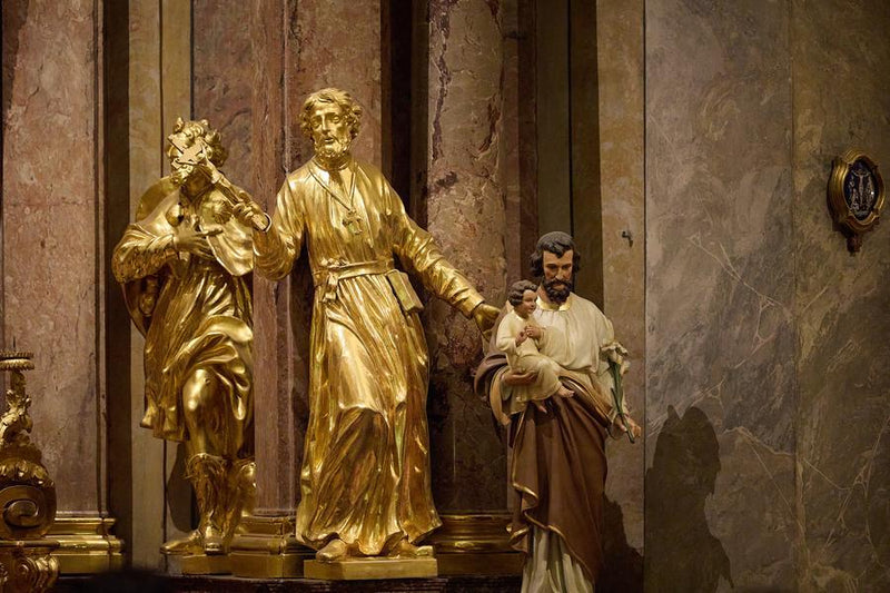 Musicians during an Advent concert inside the ornate interior of St. Anne’s Church