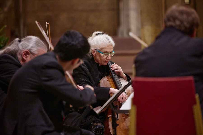 Advent wreath hanging above the altar during a Christmas concert in Vienna